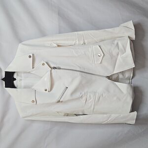 Veronica Beard Hadley Moto Jacket, Size 8, White